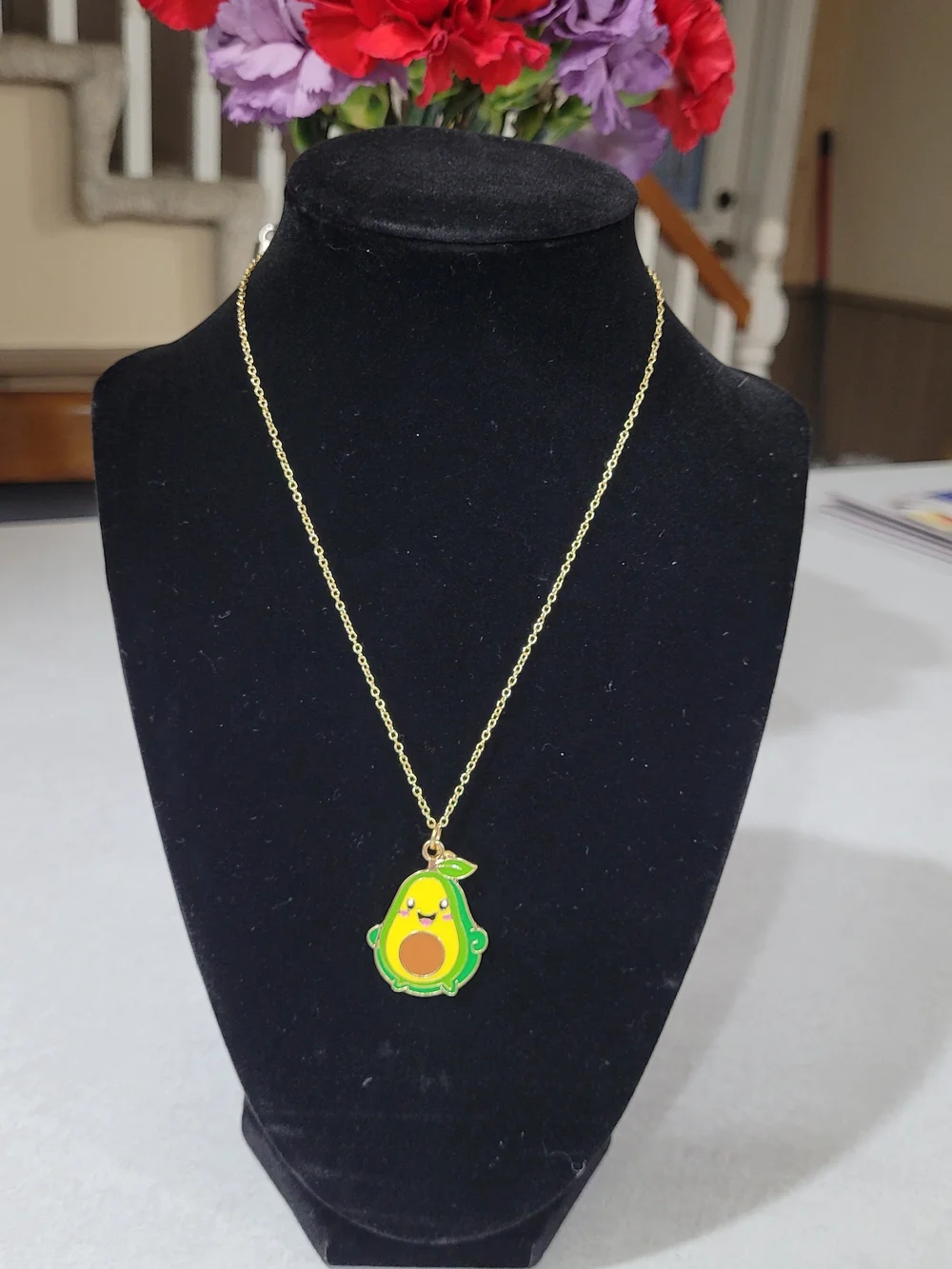 Cute Avocado Pendant Necklace for Kids - Green